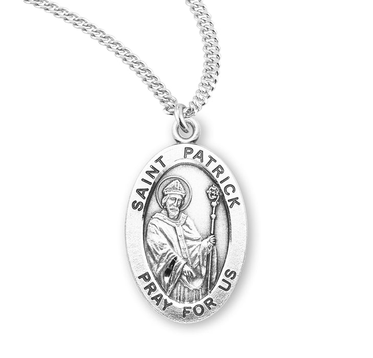 Patron Saint Patrick Oval Sterling Silver Medal - S932520