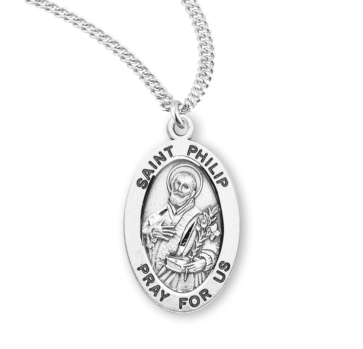 Patron Saint Philip Oval Sterling Silver Medal - S933120