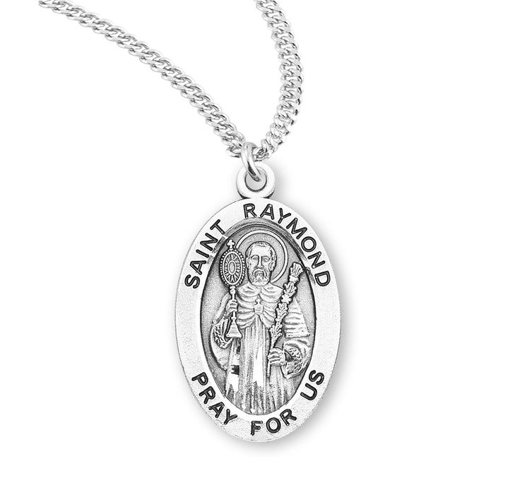 Patron Saint Raymond Oval Sterling Silver Medal - S933820