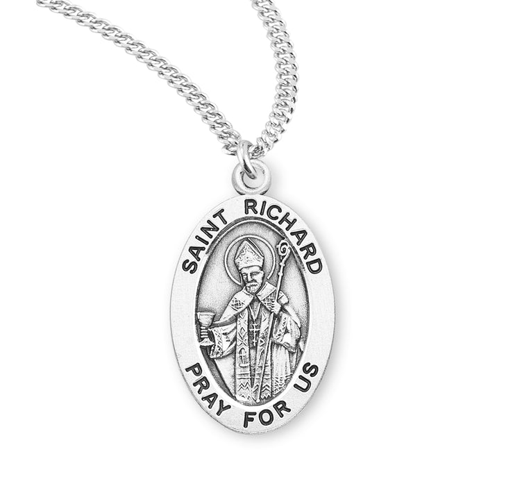 Patron Saint Richard Oval Sterling Silver Medal - S934120