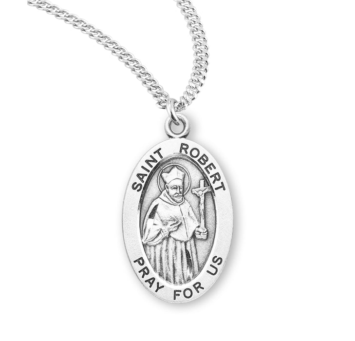 Patron Saint Robert Oval Sterling Silver Medal - S934220