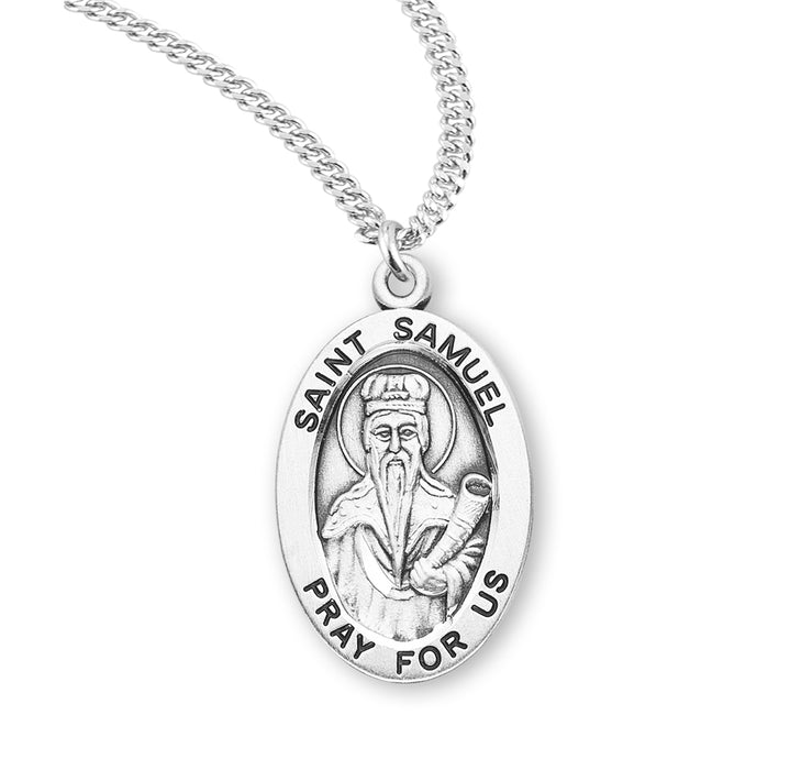 Patron Saint Samuel Oval Sterling Silver Medal - S934720