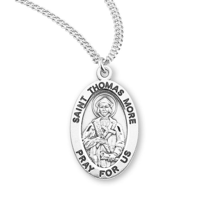 Patron Saint Thomas More Oval Sterling Silver Medal - S935420