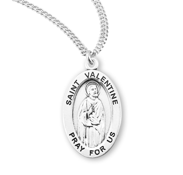 Patron Saint Valentine Oval Sterling Silver Medal - S935720