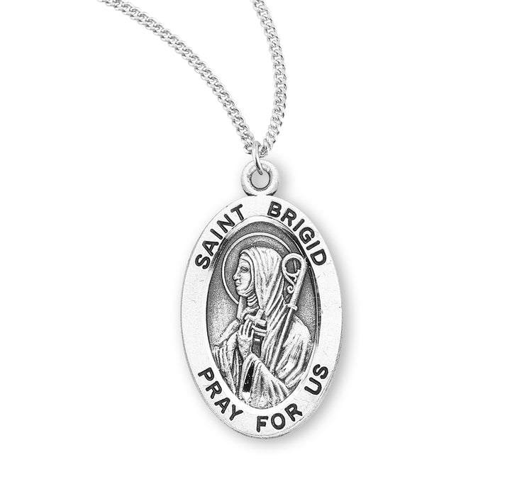 Patron Saint Brigid Oval Sterling Silver Medal - S941318