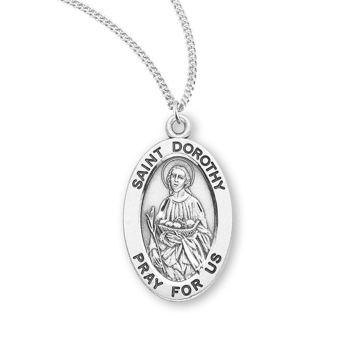 Patron Saint Dorothy Oval Sterling Silver Medal - S942518