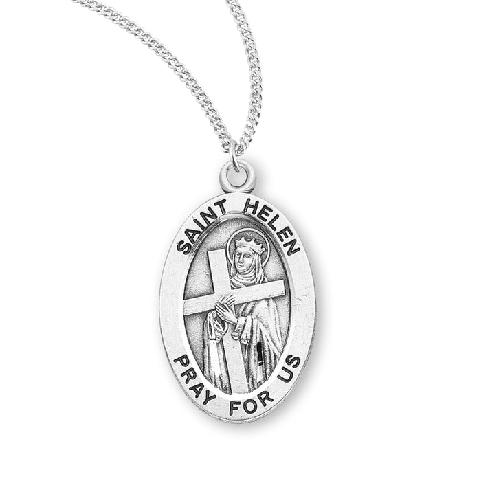 Patron Saint Helen Oval Sterling Silver Medal - S944218