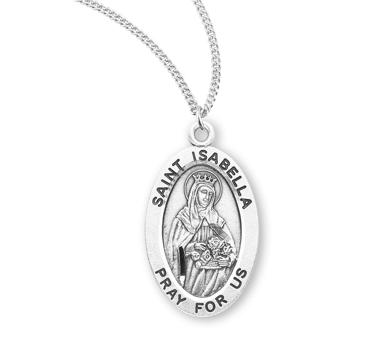 Patron Saint Isabella Oval Sterling Silver Medal - S944418