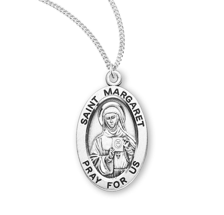 Patron Saint Margaret Oval Sterling Silver Medal - S945918