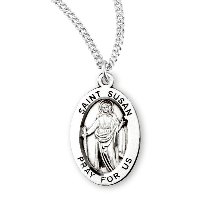 Patron Saint Susan Oval Sterling Silver Medal - S948718