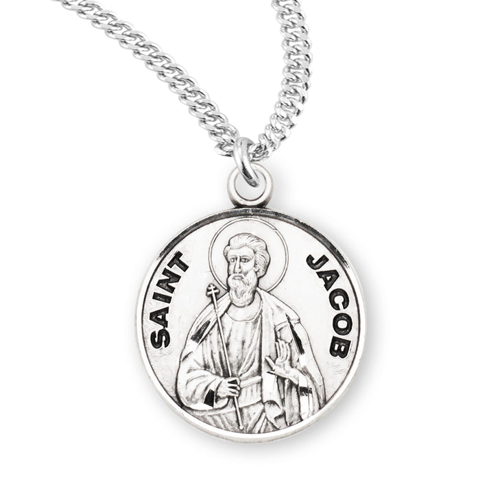 Patron Saint Jacob Round Sterling Silver Medal - S957120