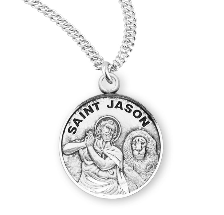 Patron Saint Jason Round Sterling Silver Medal - S957720