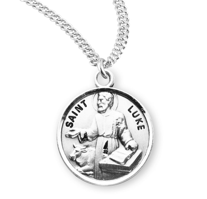 Patron Saint Luke Round Sterling Silver Medal - S961120