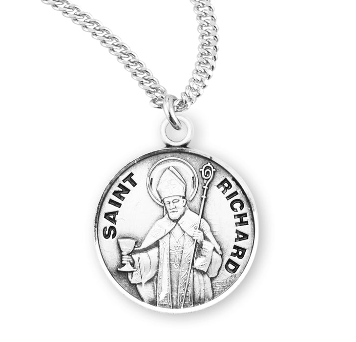 Patron Saint Richard Round Sterling Silver Medal - S964120