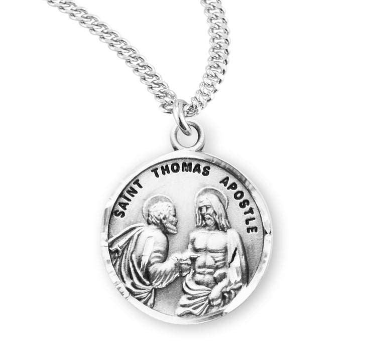 Patron Saint Thomas the Apostle Round Sterling Silver Medal - S965120