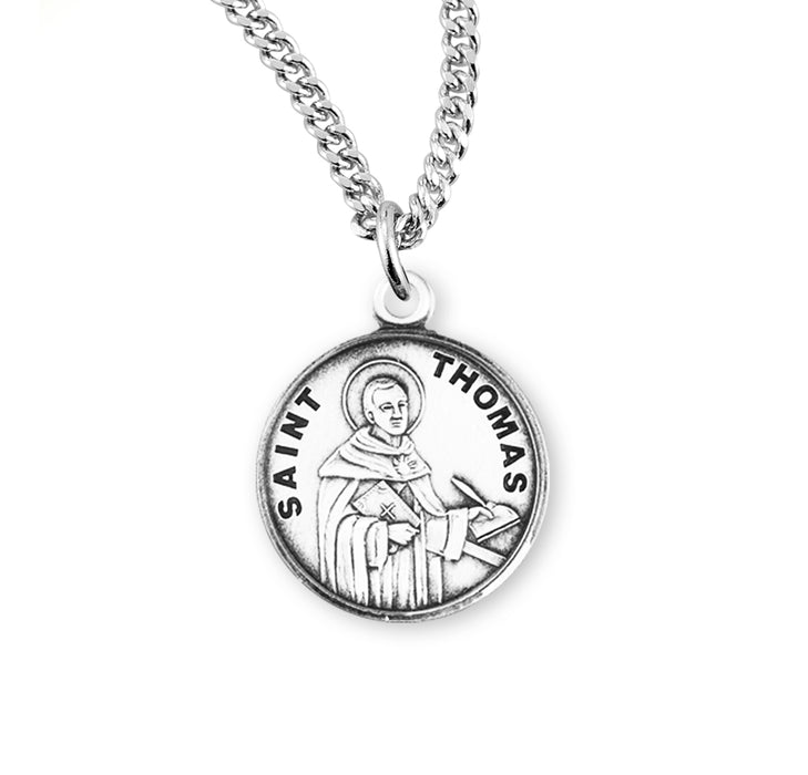 Patron Saint Thomas Aquinas Round Sterling Silver Medal - S965220