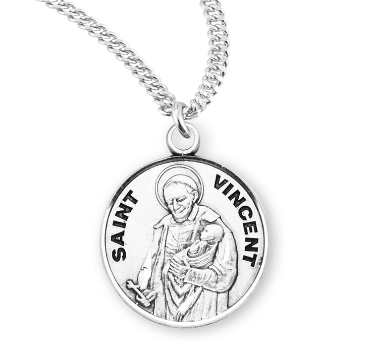 Patron Saint Vincent Round Sterling Silver Medal - S965920