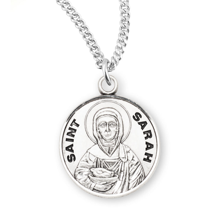 Patron Saint Sarah Round Sterling Silver Medal - S978318