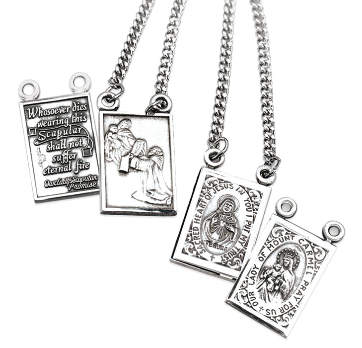 Sterling Silver Two Piece Scapular Medals - SC3021