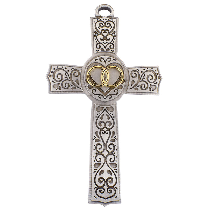 6in Pewter Filigree Wedding Cross Boxed - 71-21