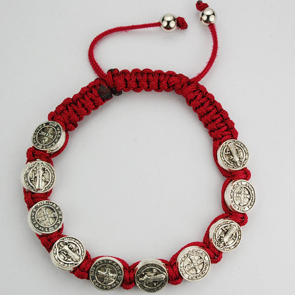 RED ST. BENEDICT CORD BRACELET-BR508C