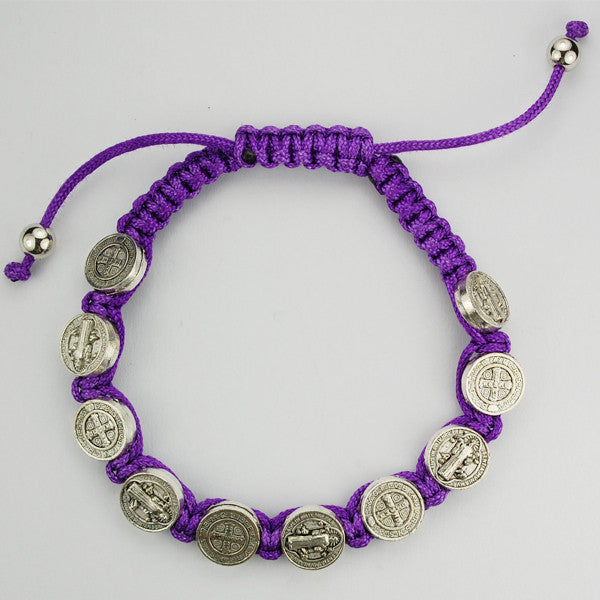 PURPLE ST. BENEDICT CORD BRACELET-BR507C