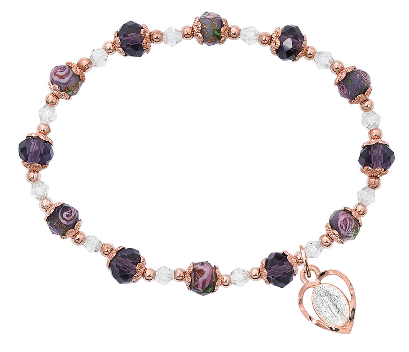 ROSE GOLD FLOWER MIRACULOUS  STRETCH BRACELET