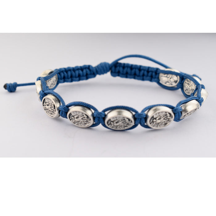 BLUE CORDED ST. MICHAEL BRACELET-BR851C